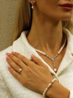 Gümüş Doğal Gerçek İnci Set - ES-S4540